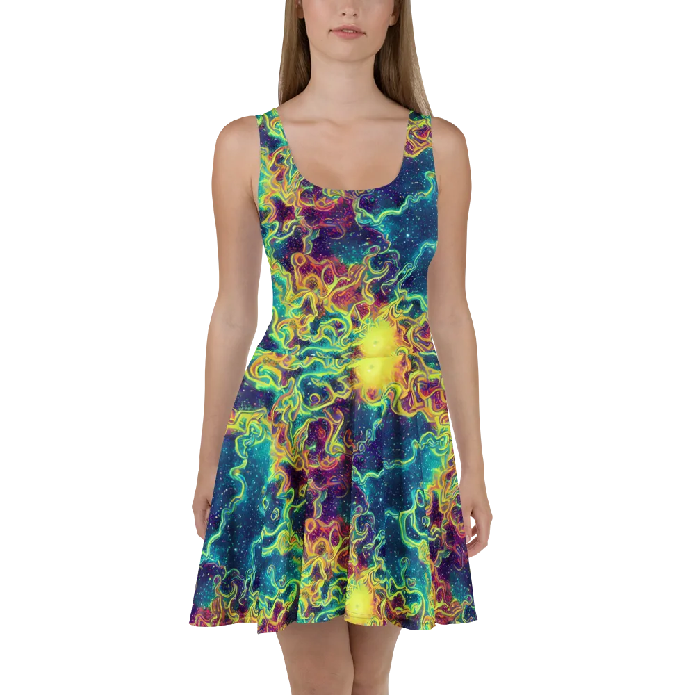 Echoed Pulses on Skater Dress — Front