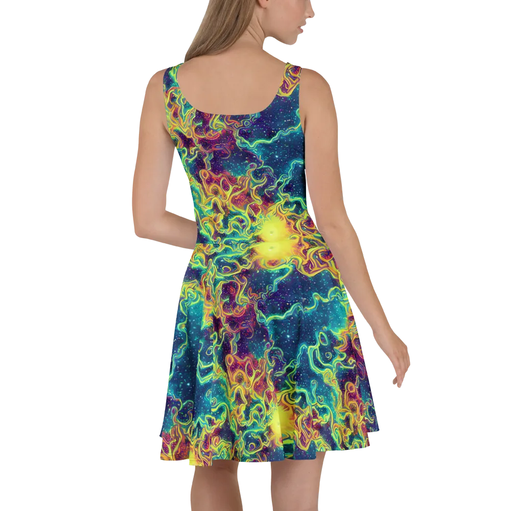 Echoed Pulses on Skater Dress — Back