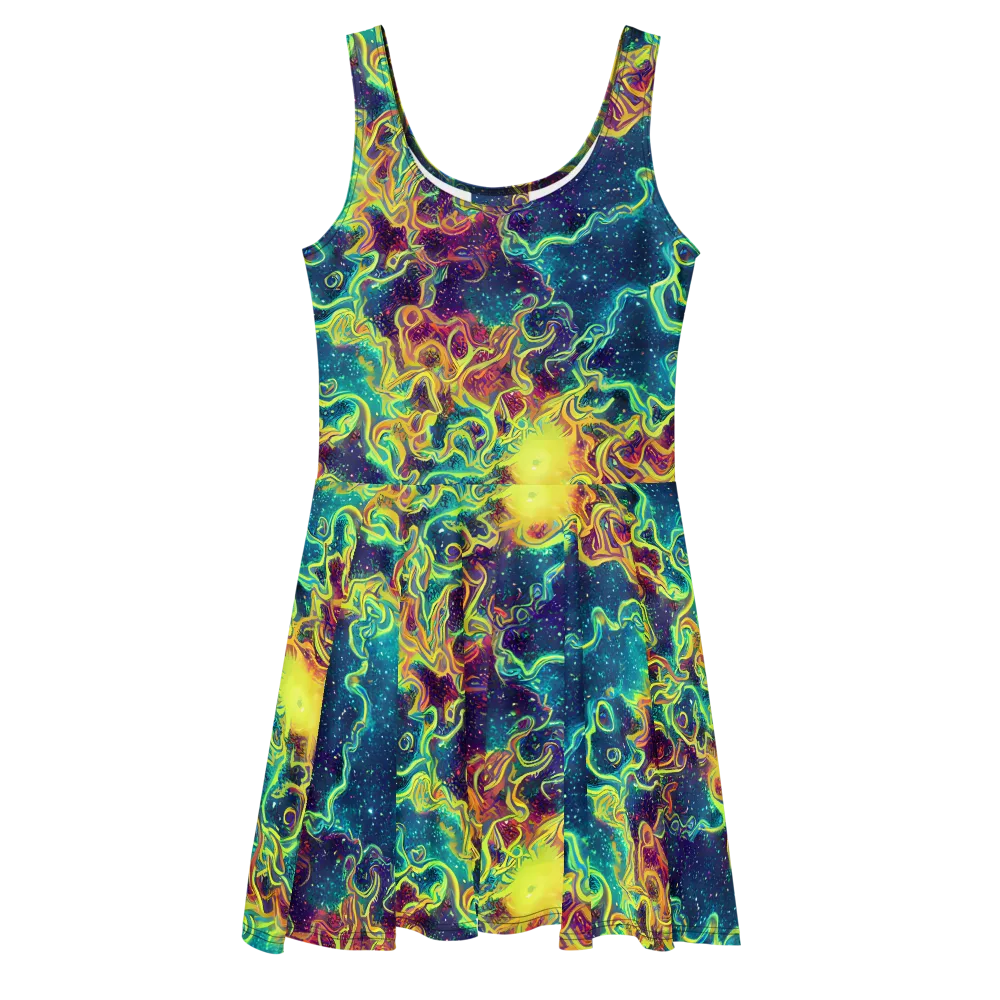 Echoed Pulses on Skater Dress — Front