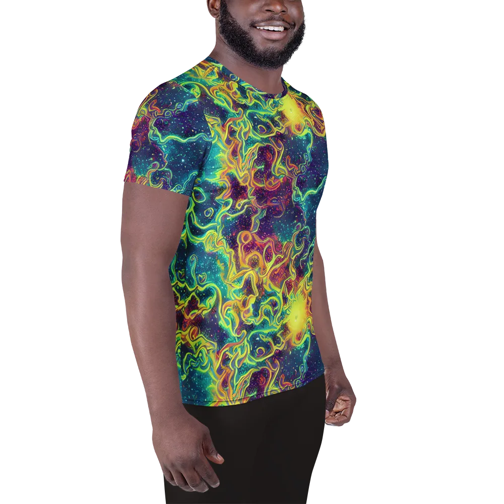 Echoed Pulses on Men's Athletic T-Shirt — Right