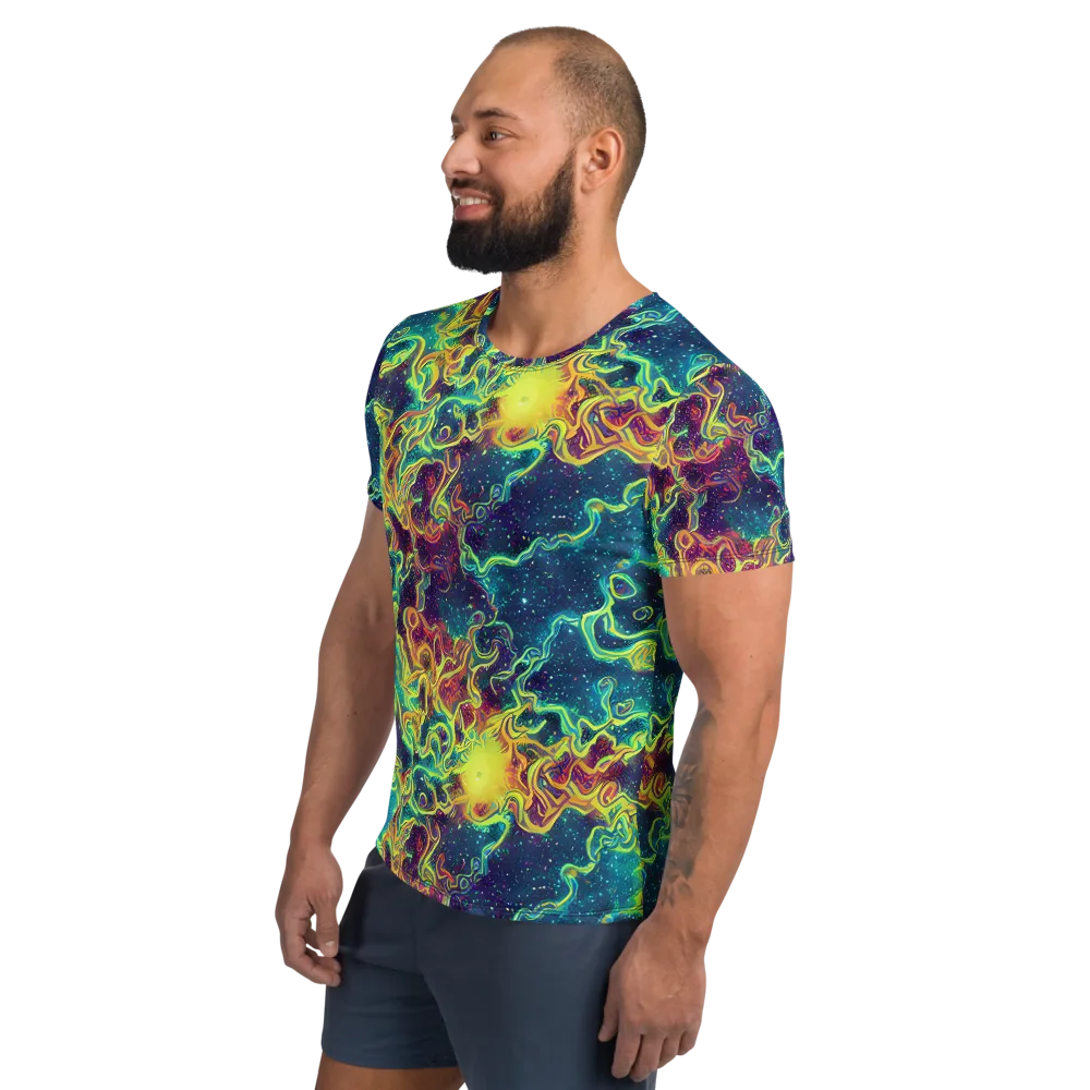 Echoed Pulses on Men's Athletic T-Shirt — Left