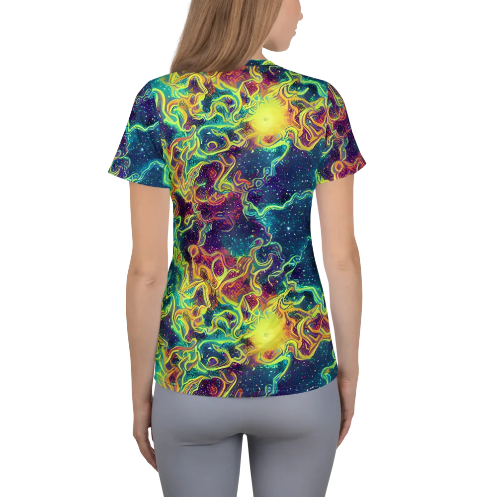 Echoed Pulses on Women's Athletic T-Shirt — Back