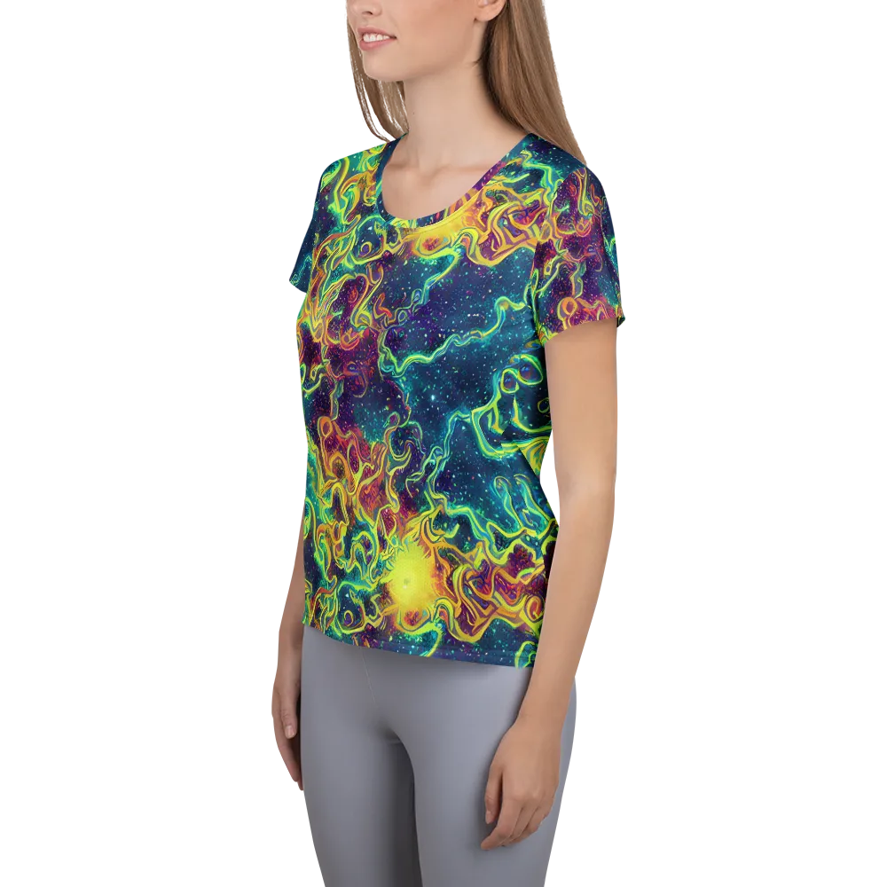 Echoed Pulses on Women's Athletic T-Shirt — Left