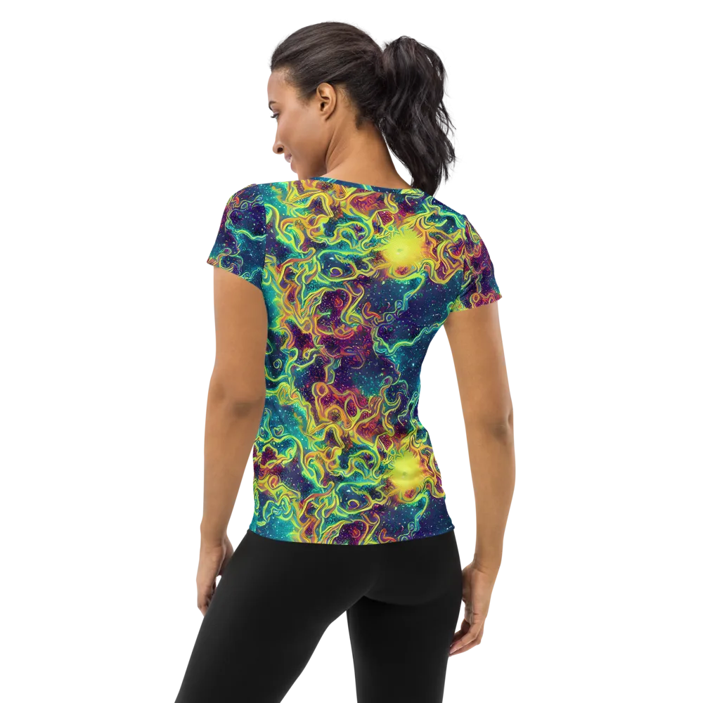 Echoed Pulses on Women's Athletic T-Shirt — Back