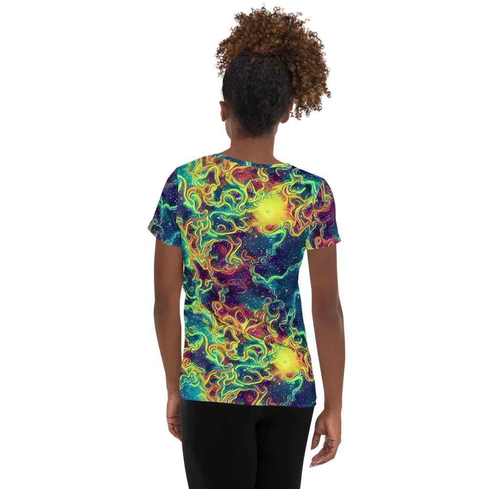Echoed Pulses on Women's Athletic T-Shirt — Back