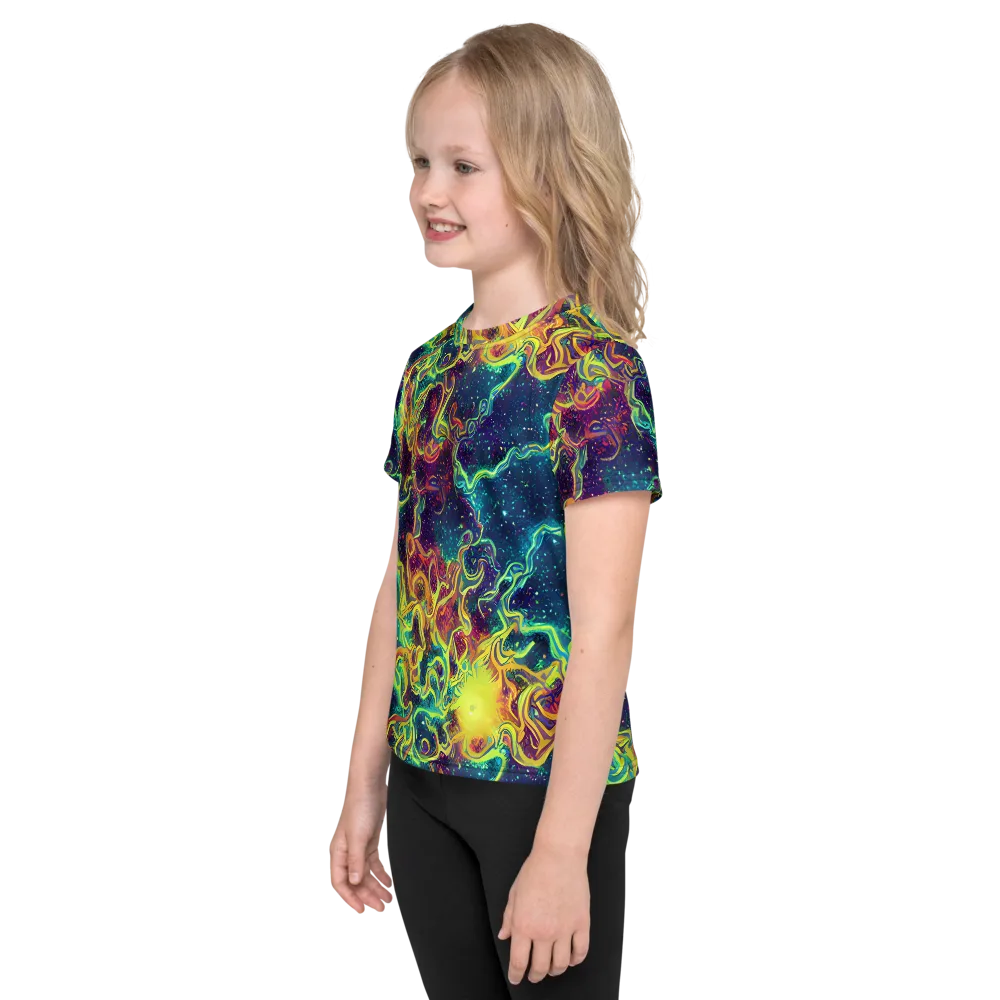 Echoed Pulses on Kids Crew Neck T-Shirt — Left