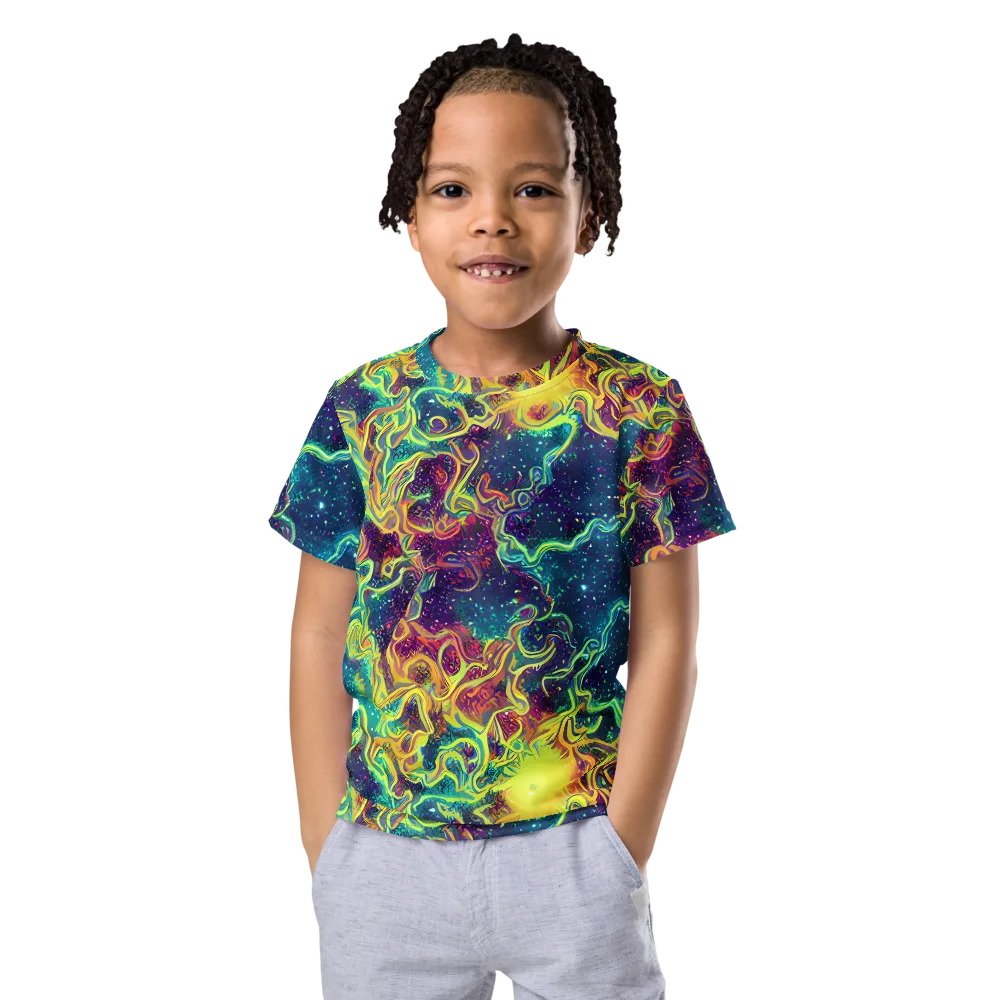 Echoed Pulses on Kids Crew Neck T-Shirt — Front