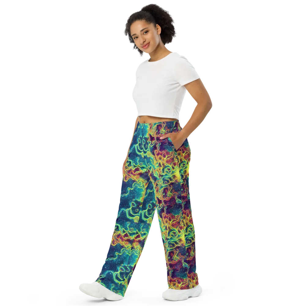 Echoed Pulses on Wide-Leg Pants — Left Front