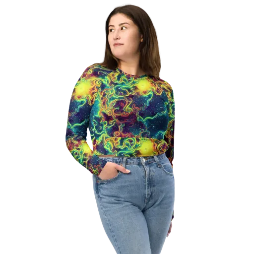 Echoed Pulses on a Long Sleeve Crop Top