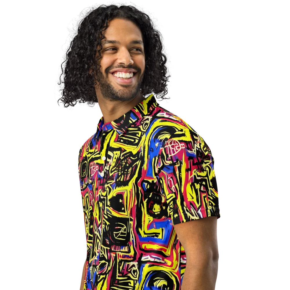 Beyond the Canvas on Men's Slim Fit Polo Shirt — Left Front