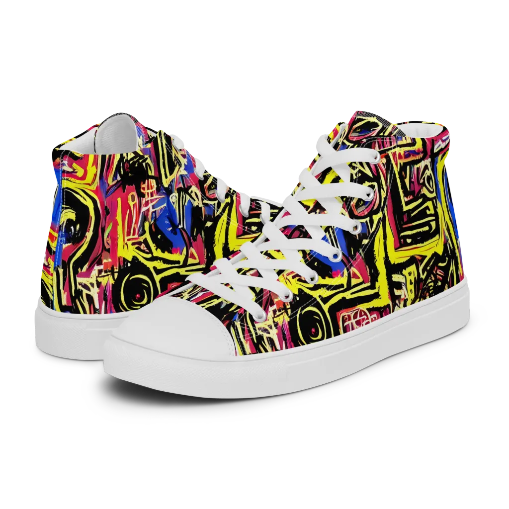 Beyond the Canvas on Men's High Top Canvas Shoes — Left