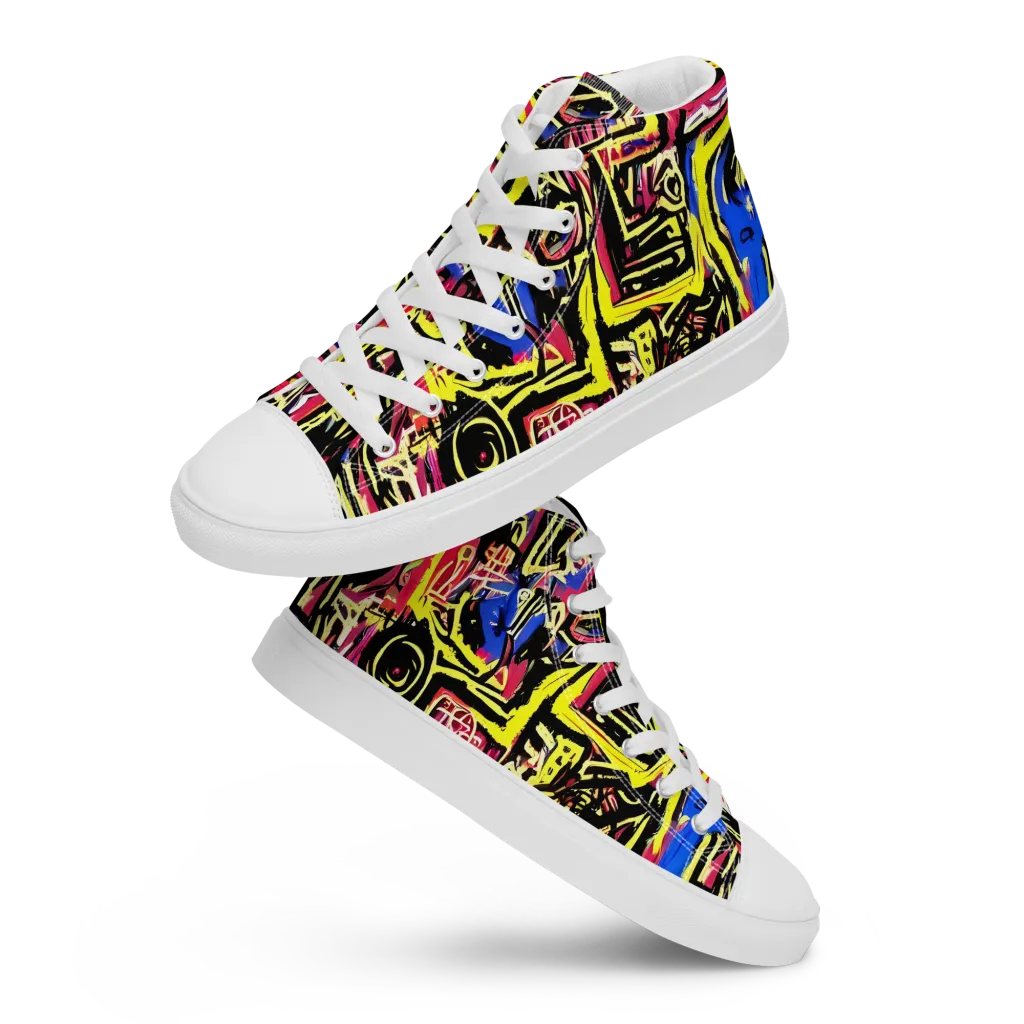 Beyond the Canvas on Men's High Top Canvas Shoes — Front
