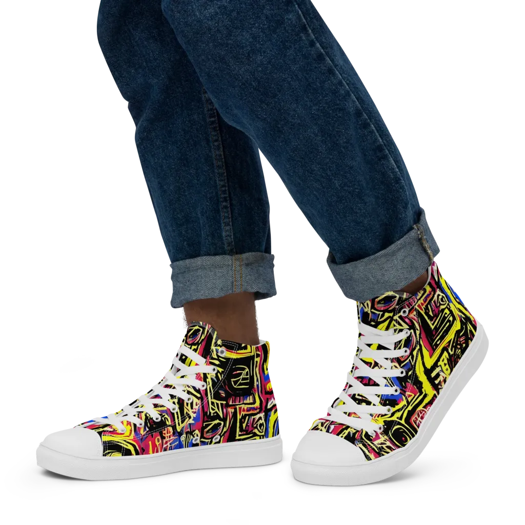 Beyond the Canvas on Men's High Top Canvas Shoes — Left
