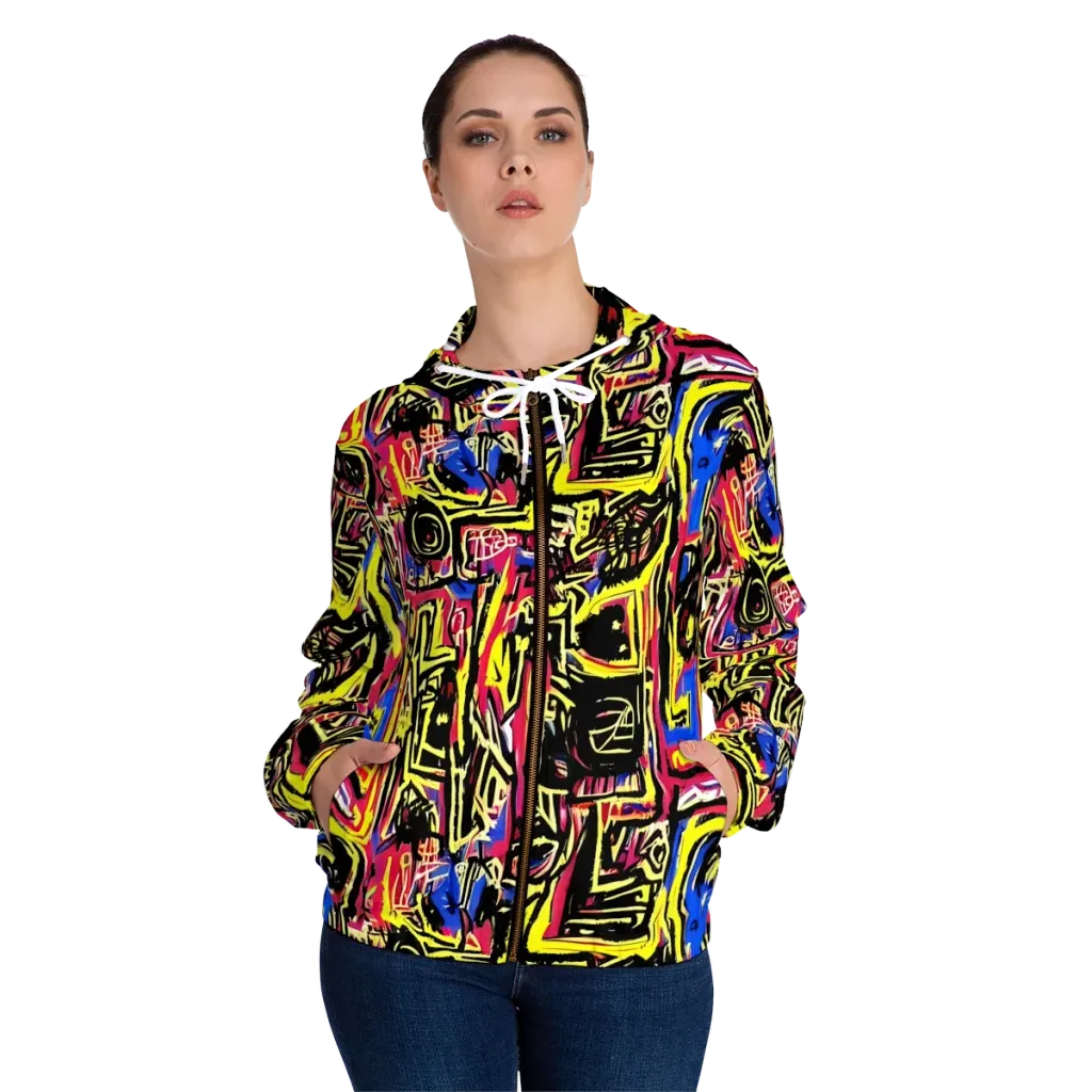 Beyond the Canvas on Women's Full-Zip Hoodie — Front On Person