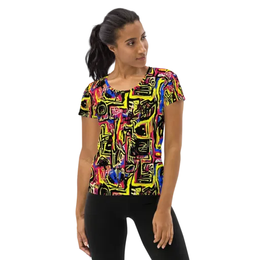Beyond the Canvas on a Women's Athletic T-Shirt