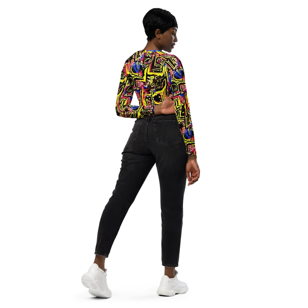 Beyond the Canvas on Long Sleeve Crop Top — Right Back