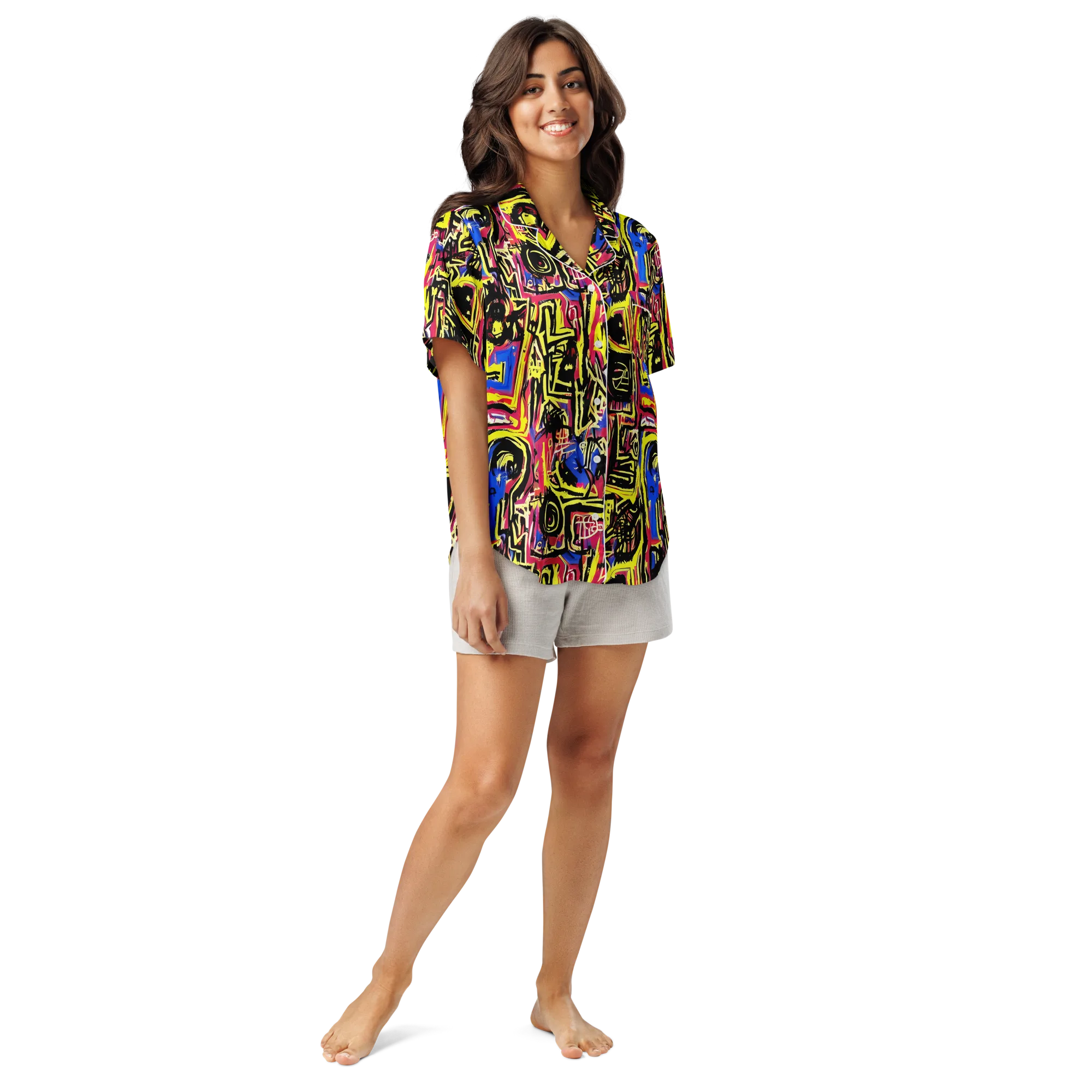 Beyond the Canvas on Women's Short Sleeve Pajama Top — Front