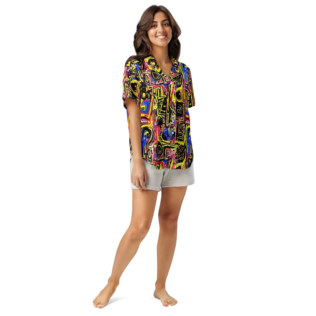 Beyond the Canvas on Women's Short Sleeve Pajama Top — Front