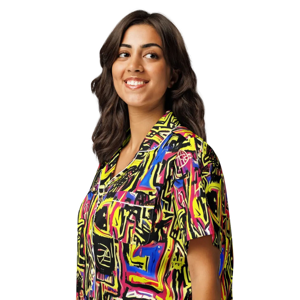 Beyond the Canvas on Women's Short Sleeve Pajama Top — Left Front