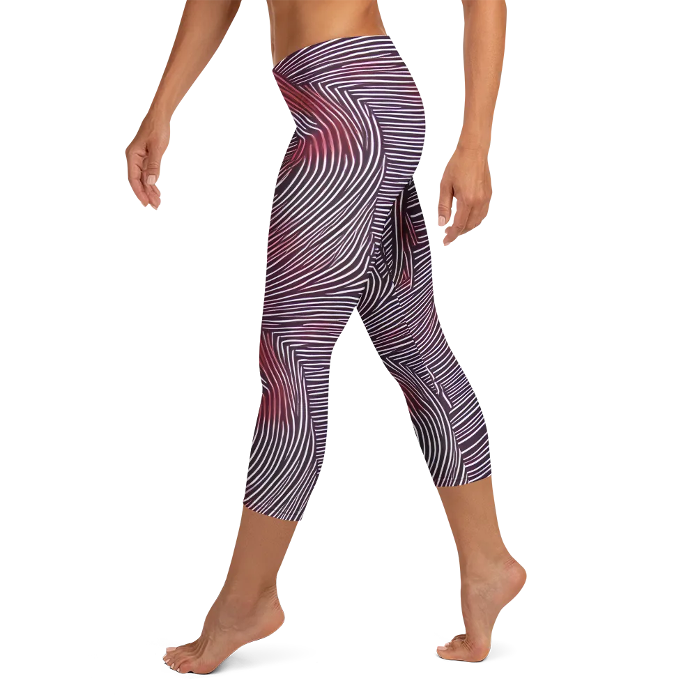 Nebula Waves on Capri Leggings — Left