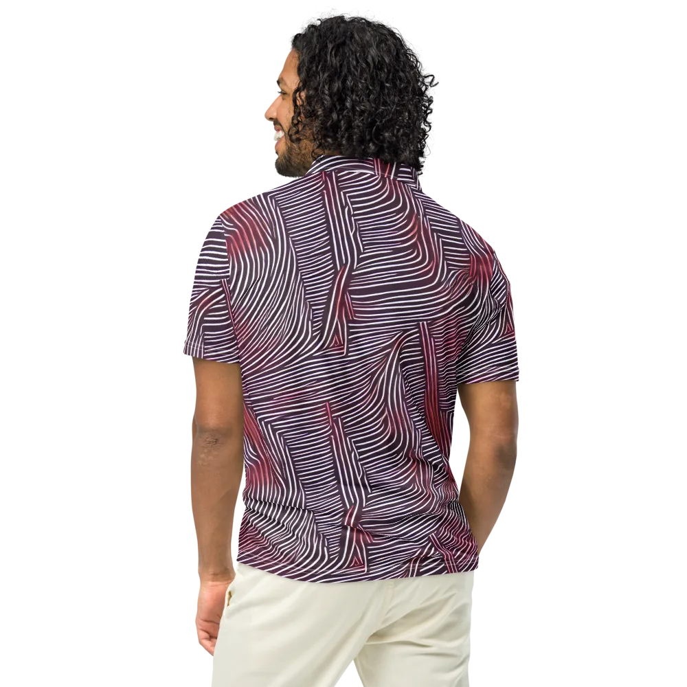 Nebula Waves on Men's Slim Fit Polo Shirt — Back