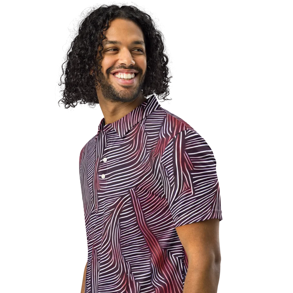 Nebula Waves on Men's Slim Fit Polo Shirt — Left Front