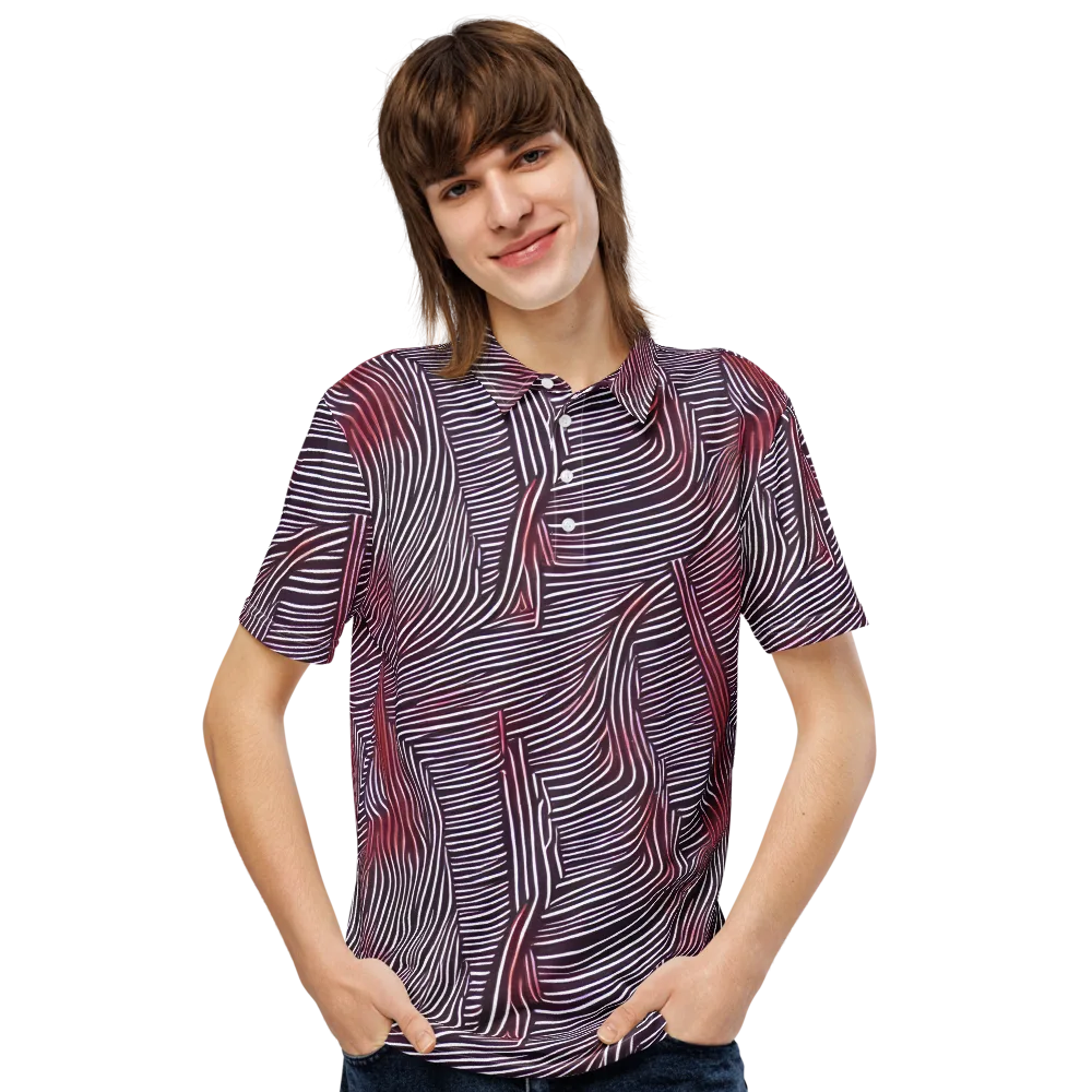 Nebula Waves on Men's Slim Fit Polo Shirt — Front