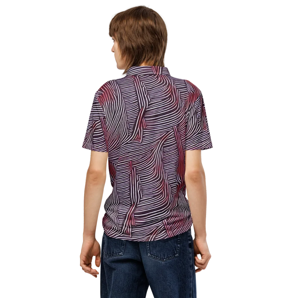 Nebula Waves on Men's Slim Fit Polo Shirt — Back