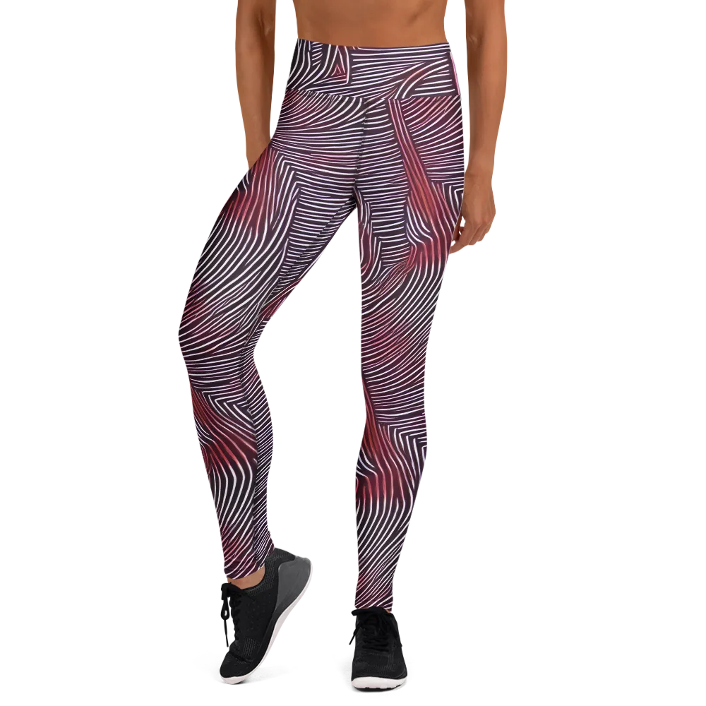 Nebula Waves on Yoga Leggings — Front