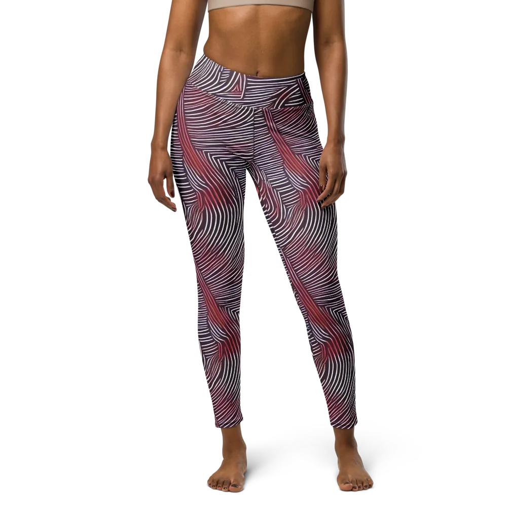 Nebula Waves on Yoga Leggings — Front