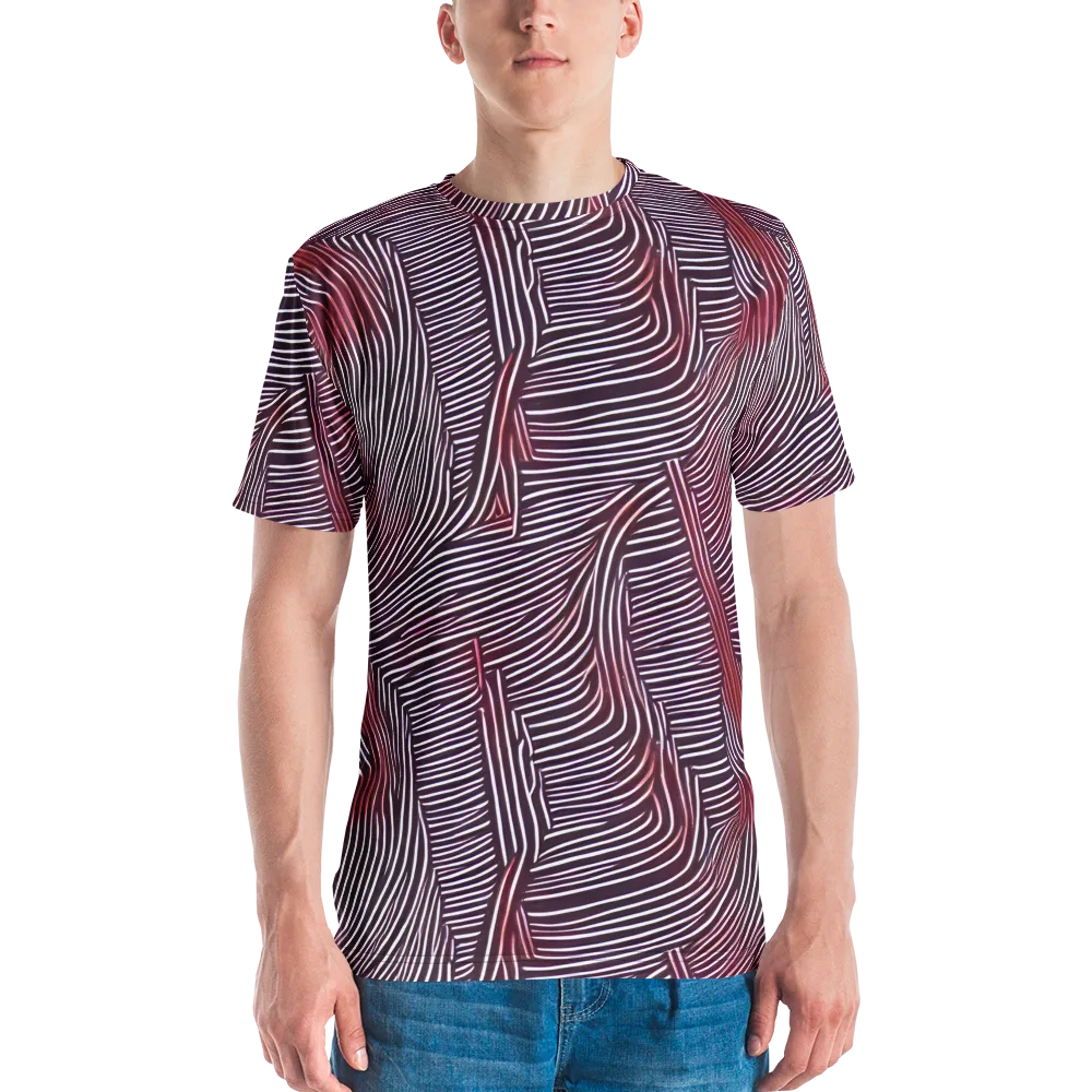 Nebula Waves on Men's Crew Neck T-Shirt — Front