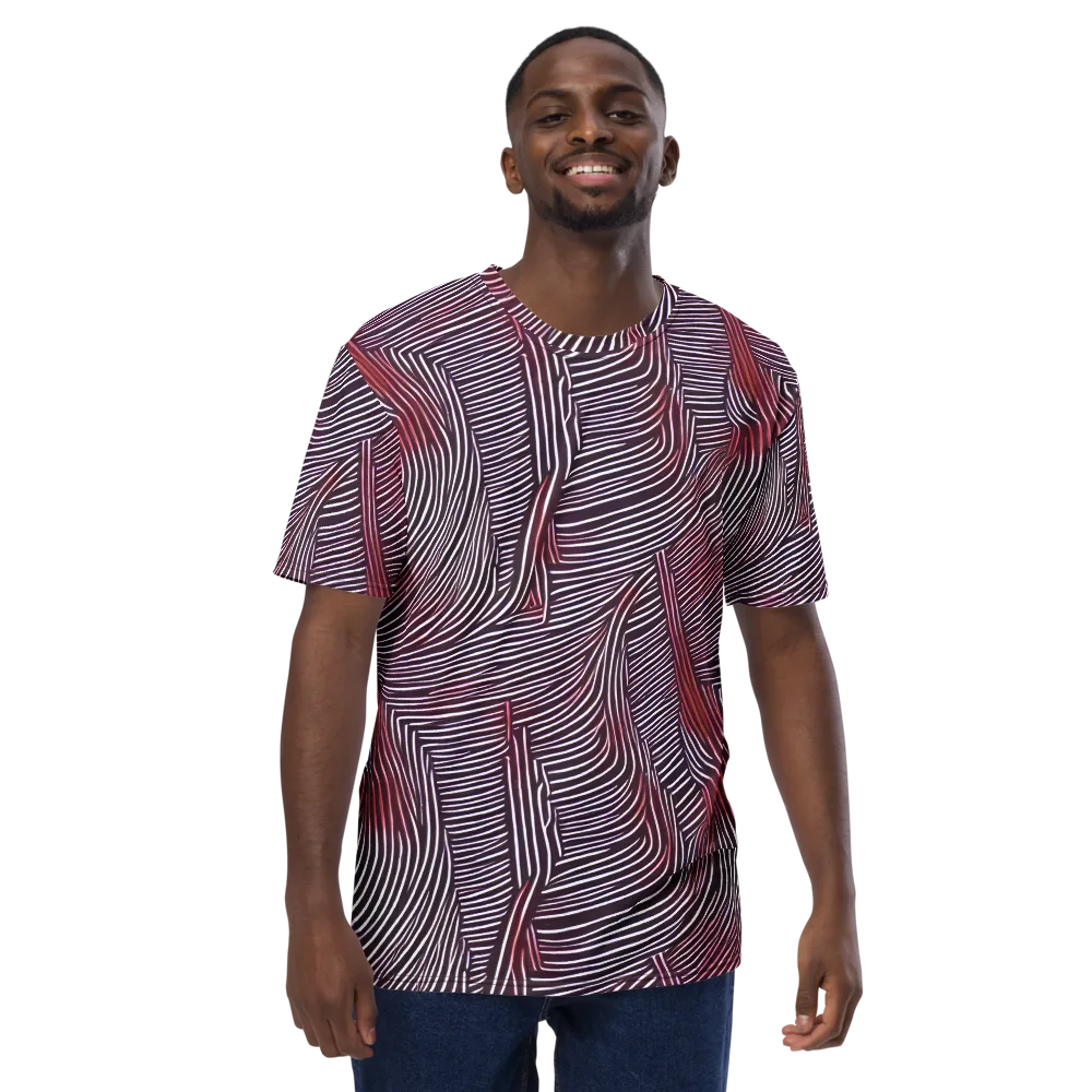 Nebula Waves on Men's Crew Neck T-Shirt — Front