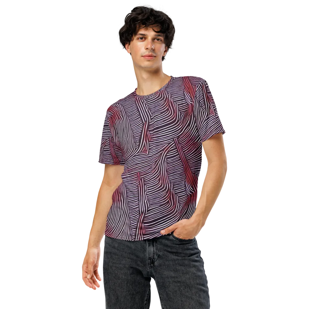 Nebula Waves on Men's Crew Neck T-Shirt — Front