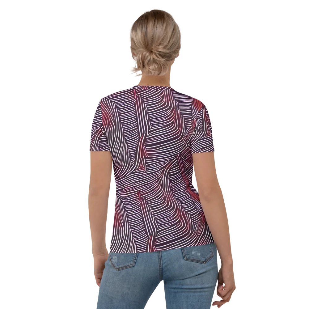 Nebula Waves on Women's Crew Neck T-Shirt — Back