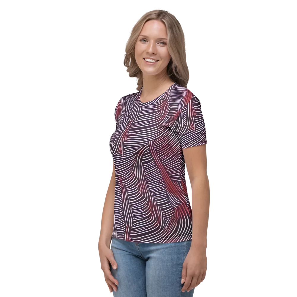 Nebula Waves on Women's Crew Neck T-Shirt — Left