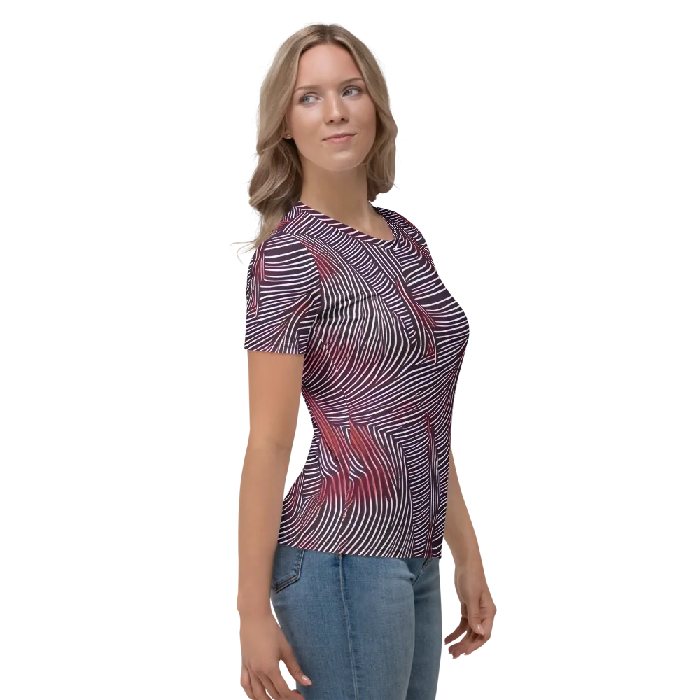Nebula Waves on Women's Crew Neck T-Shirt — Right