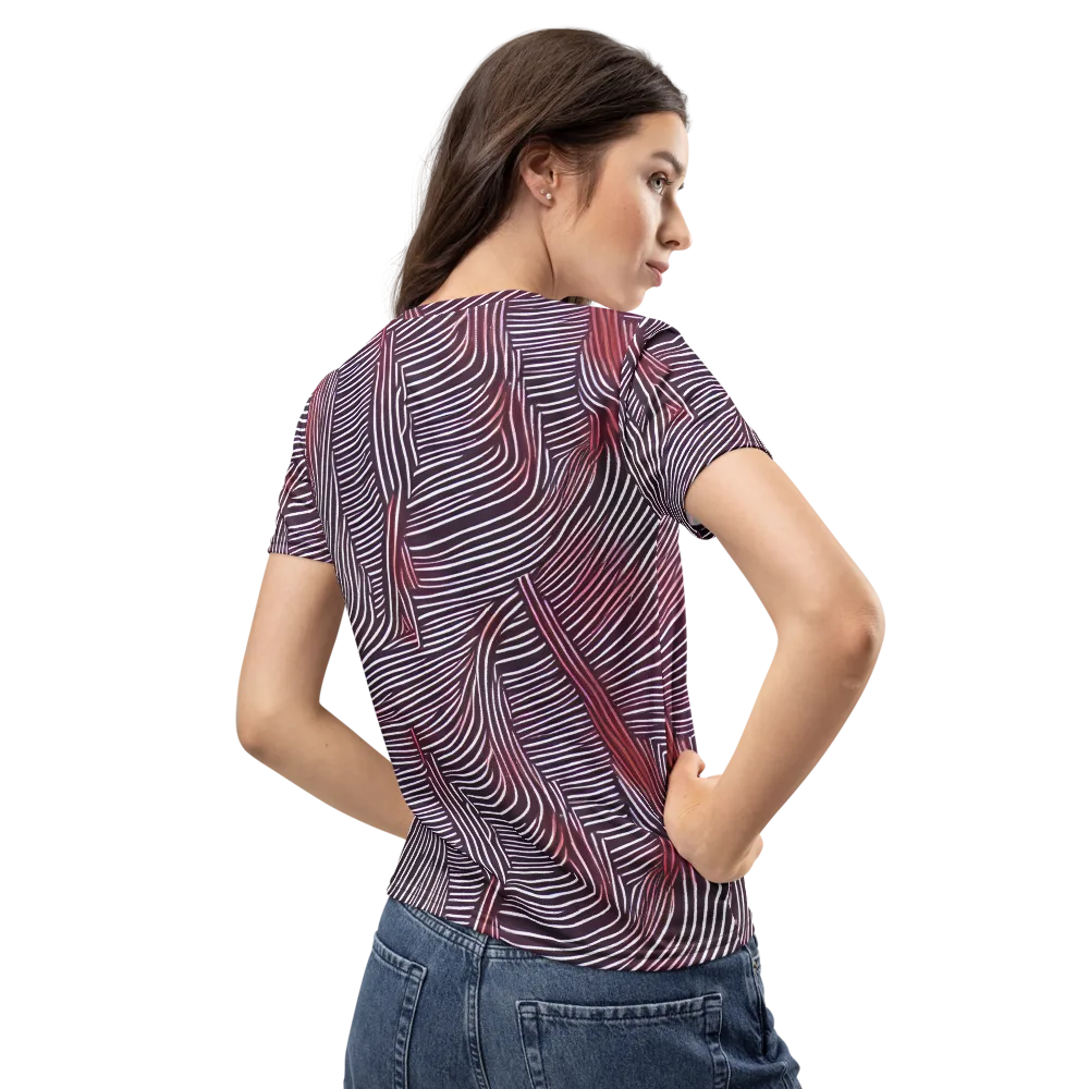 Nebula Waves on Women's Crew Neck T-Shirt — Back