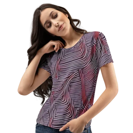 Nebula Waves on a Women's Crew Neck T-Shirt