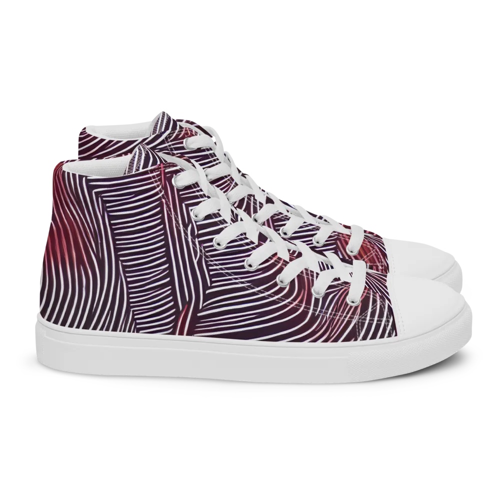 Nebula Waves on Women's High Top Canvas Shoes — Right