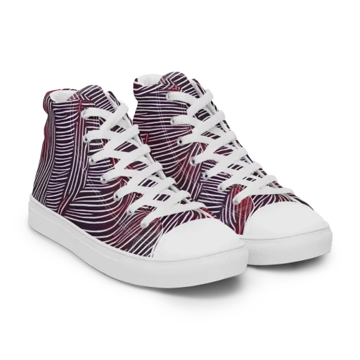 Nebula Waves on a Women's High Top Canvas Shoes
