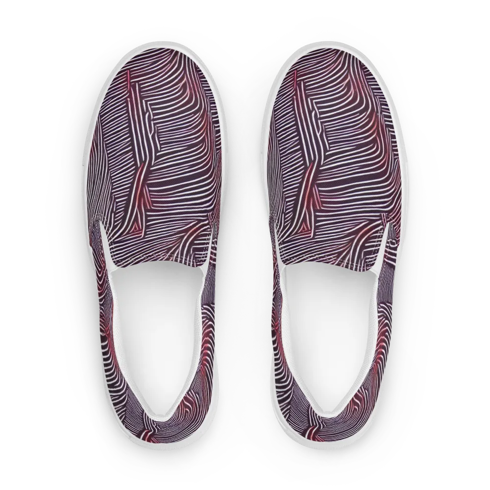 Nebula Waves on Men's Slip-On Canvas Shoes — Front