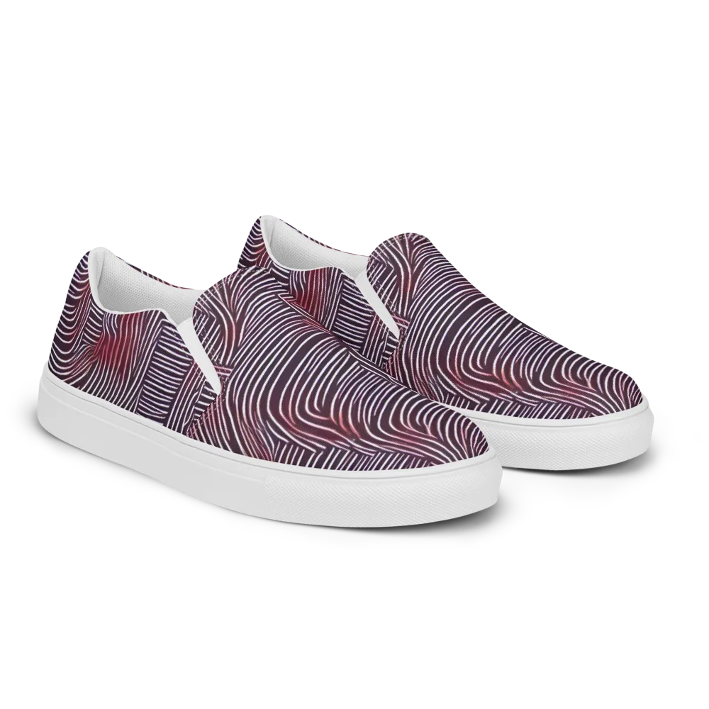Nebula Waves on Men's Slip-On Canvas Shoes — Right Front
