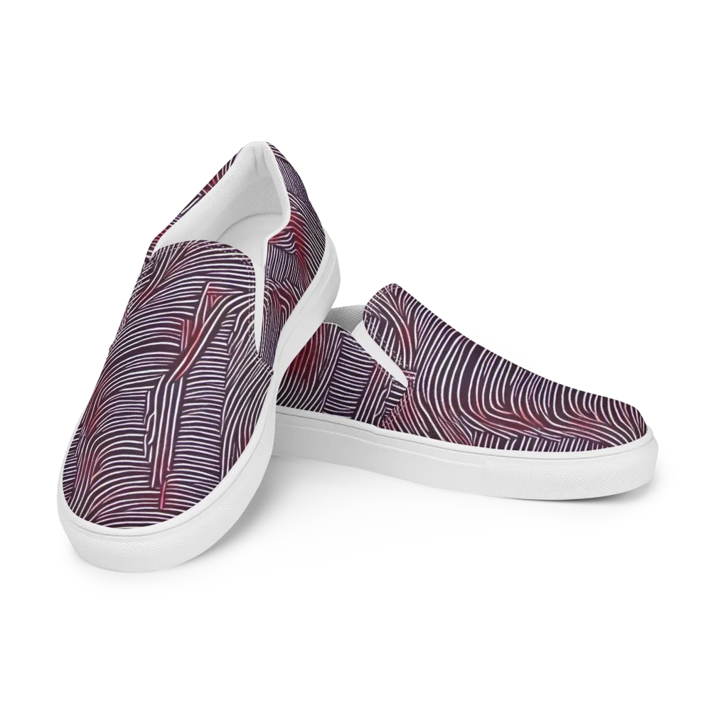Nebula Waves on Men's Slip-On Canvas Shoes — Left Front
