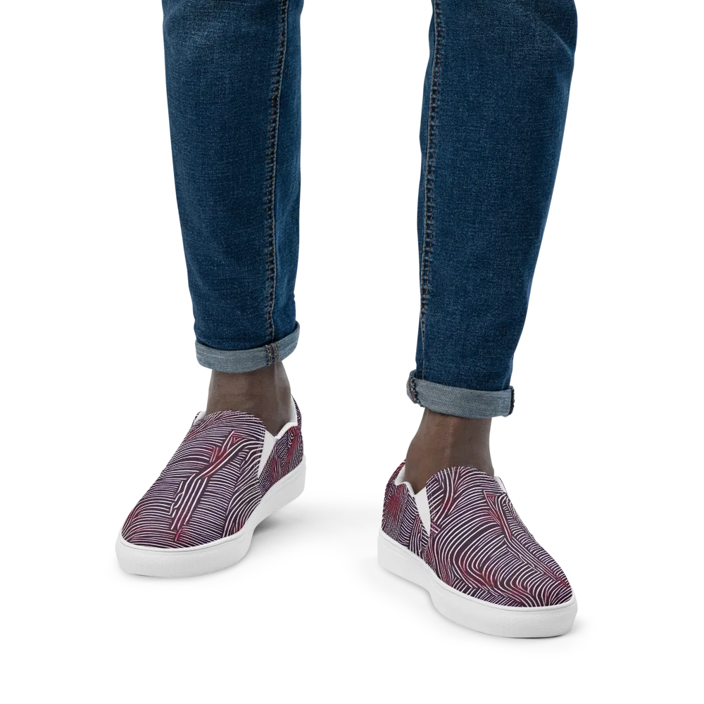 Nebula Waves on Men's Slip-On Canvas Shoes — Front