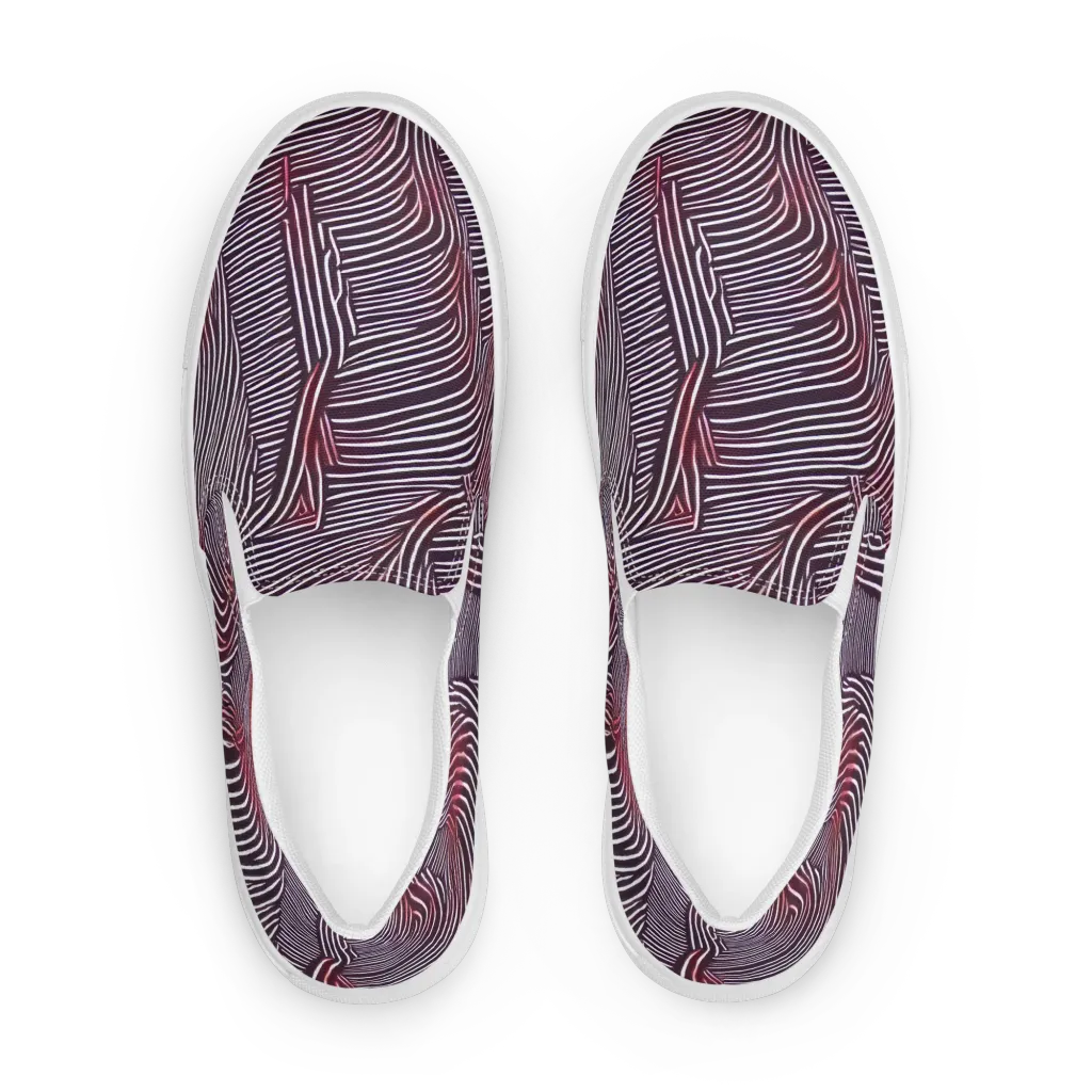 Nebula Waves on Women's Slip-On Canvas Shoes — Front