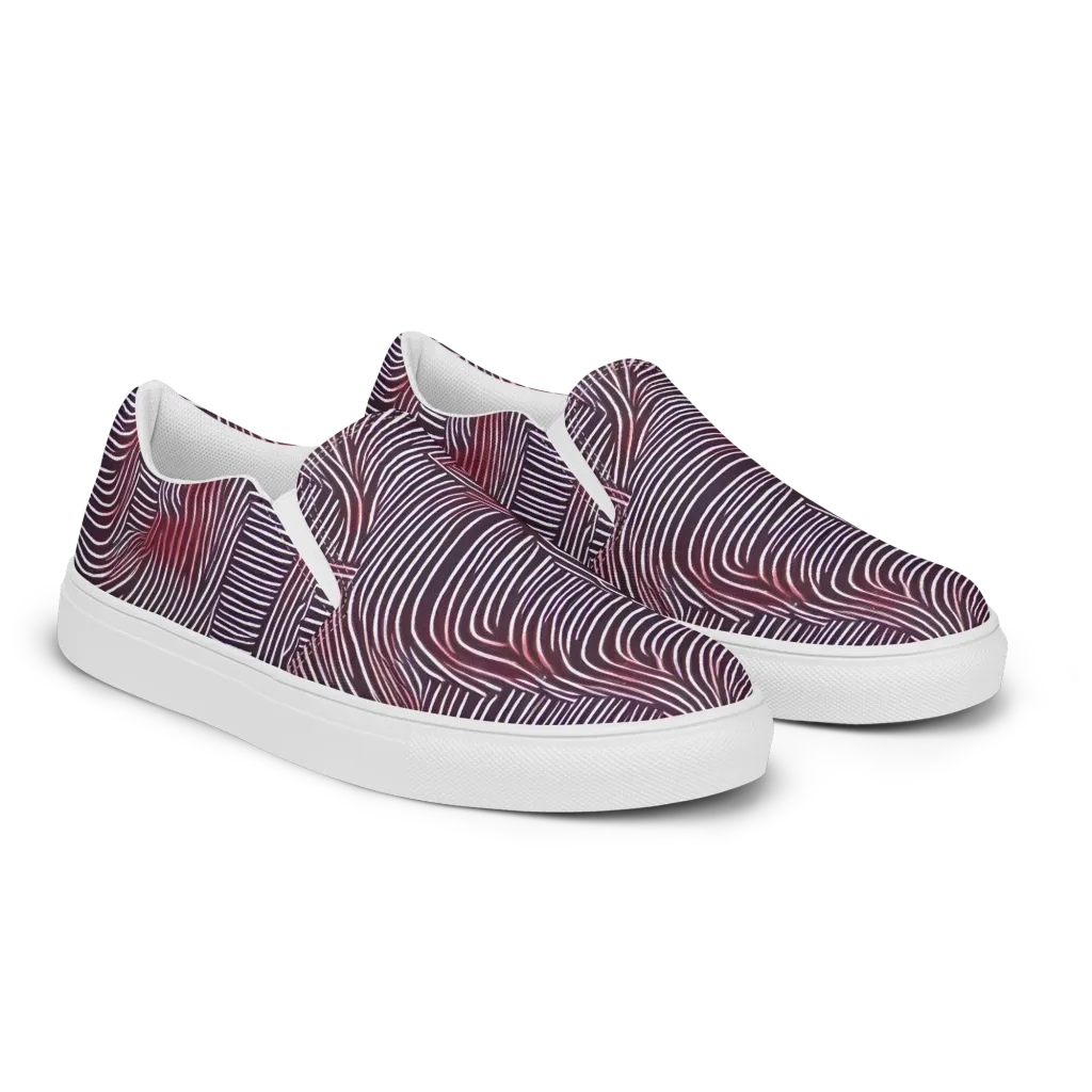 Nebula Waves on Women's Slip-On Canvas Shoes — Right Front