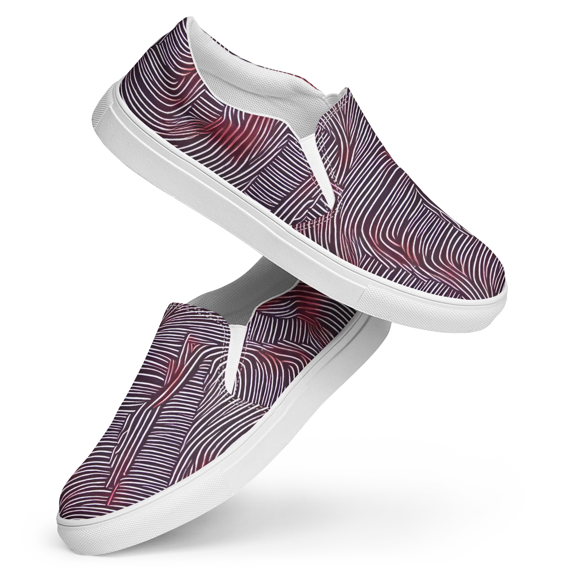Nebula Waves on Women's Slip-On Canvas Shoes — Front