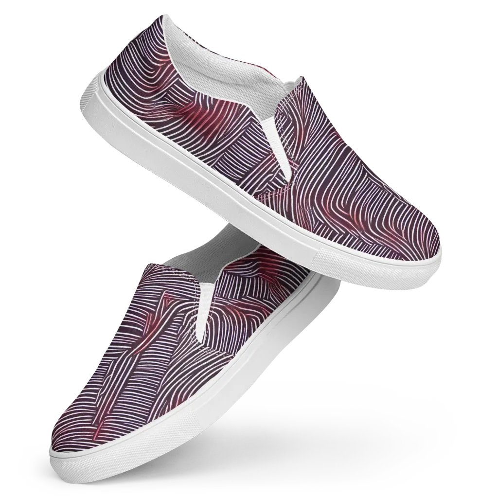 Nebula Waves on Women's Slip-On Canvas Shoes — Front