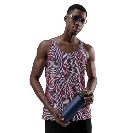 Nebula Waves on a Men's Tank Top