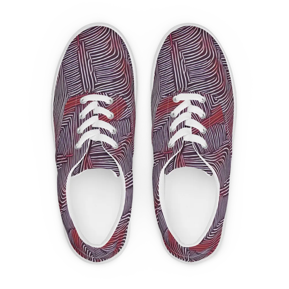 Nebula Waves on Men's Lace-Up Canvas Shoes — Front
